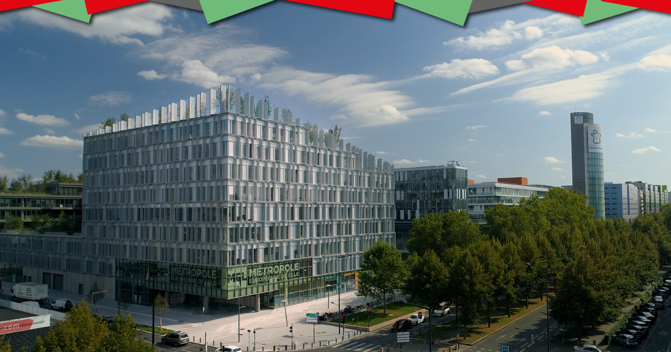 Vue du bâtiment Biotope, siège de la Métropole Euroéenne